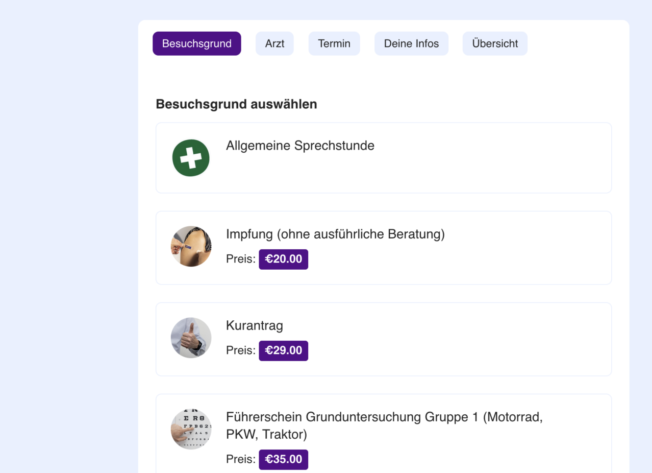 Online Terminvereinbarung auf der Website