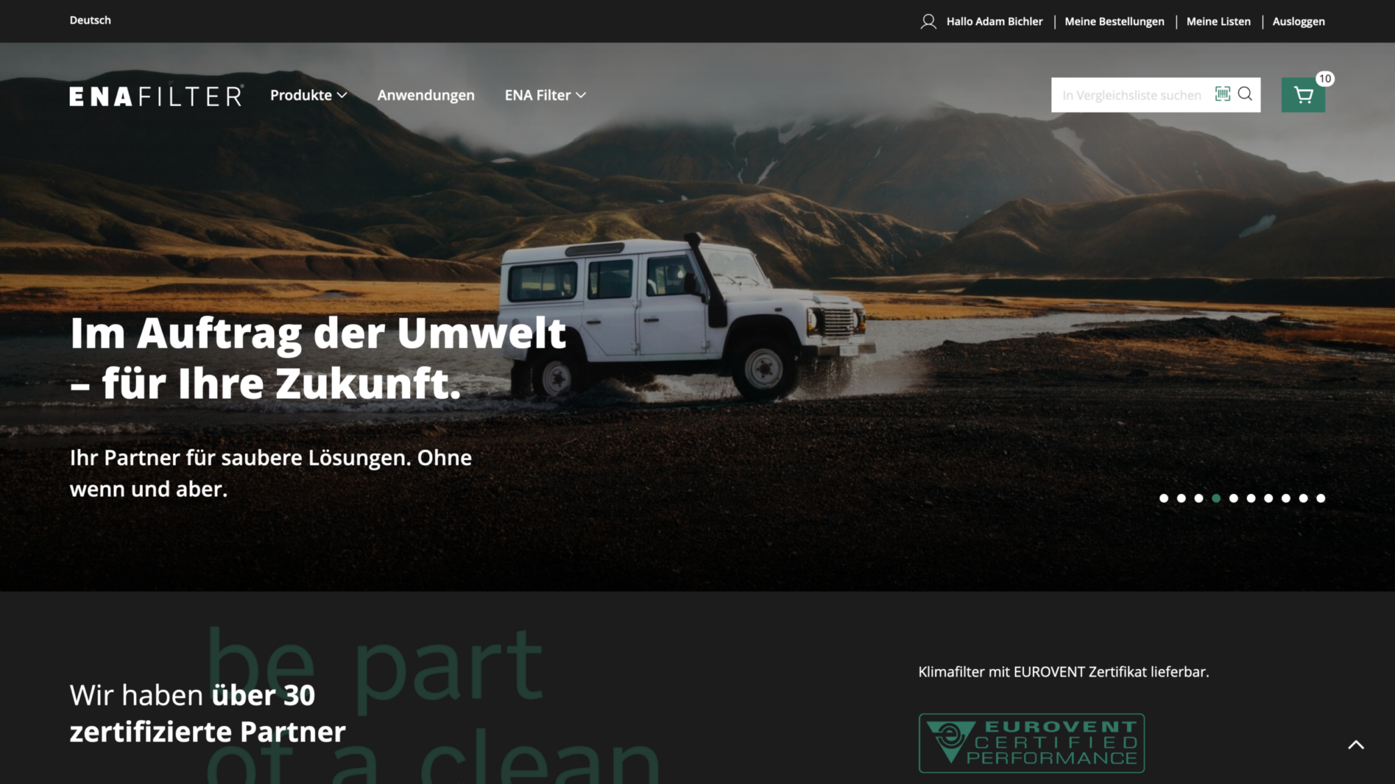 ENA Filter WooCommerce Webshop Startseite