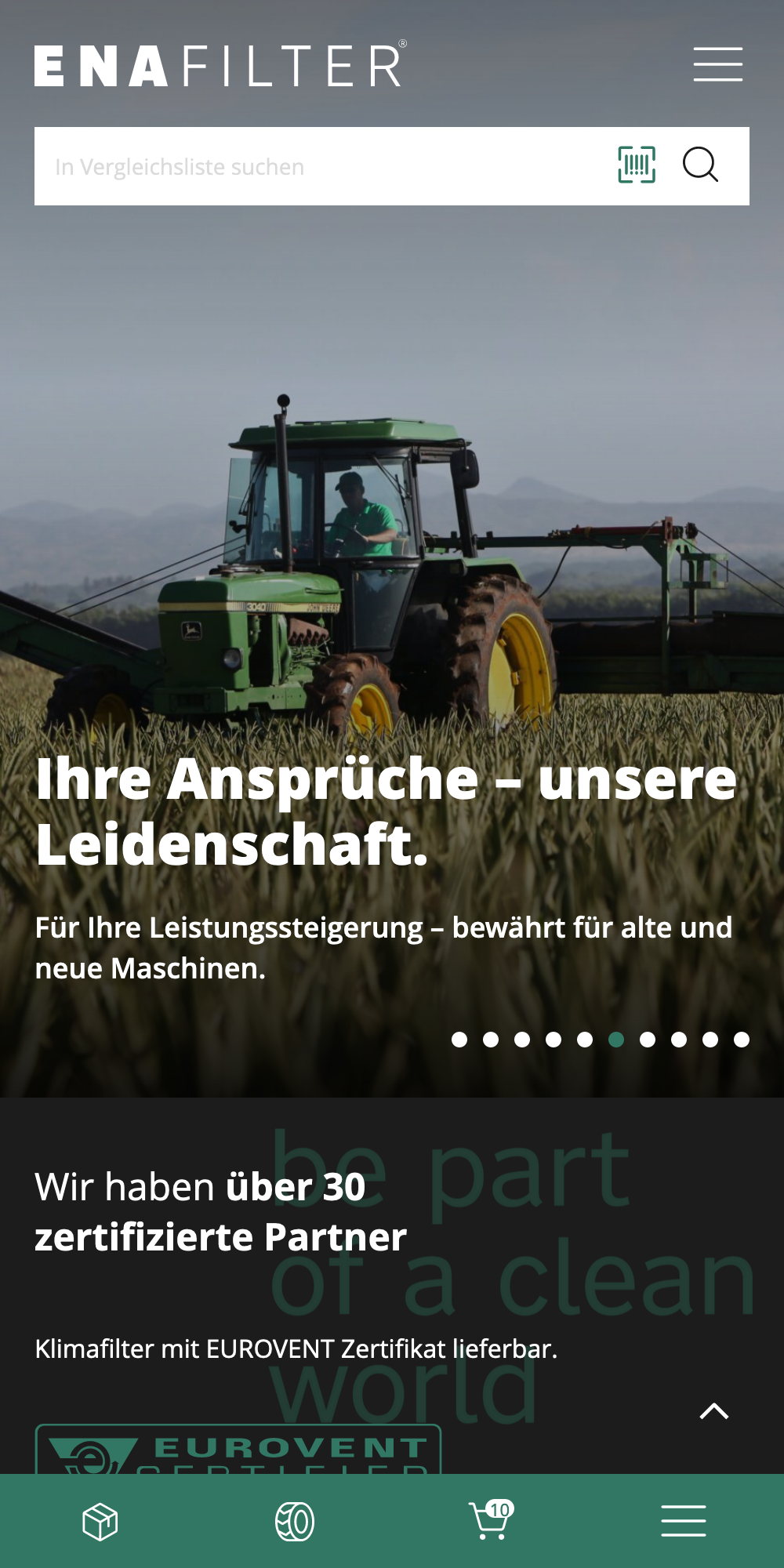 ENA Filter WooCommerce Webshop Startseite Mobil